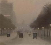 Clarice Beckett Evening, St Kilda Road china oil painting artist